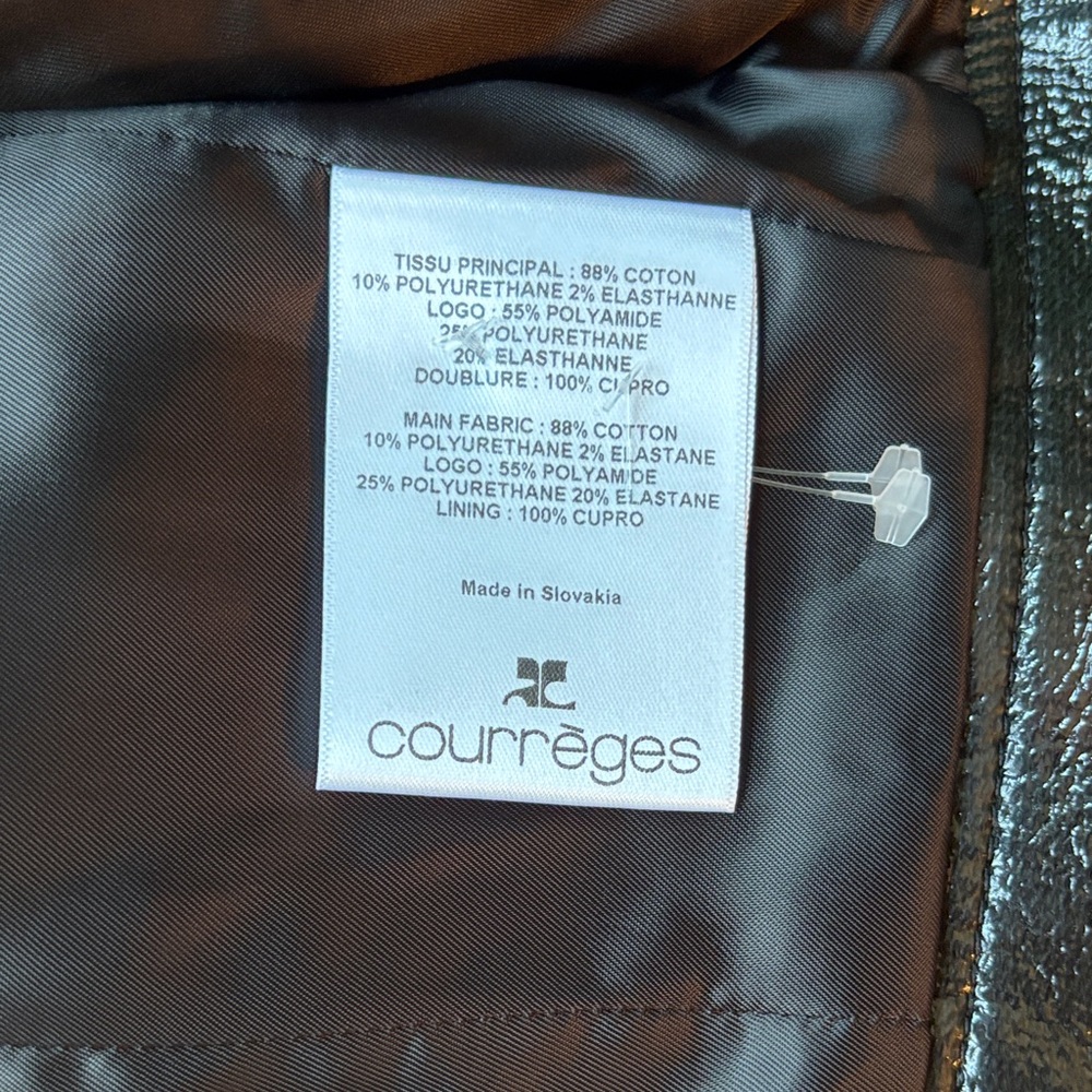 Women's Black Patent Leather Cropped Jacket with Embossed Logo - Picture 4 of 4